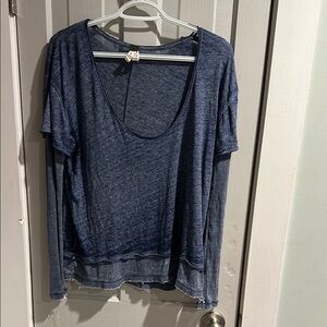 We The Free Blue Oversized Relaxed T-Shirt